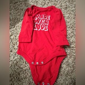 Cat & Jack Red 'Made With Love' Bodysuit